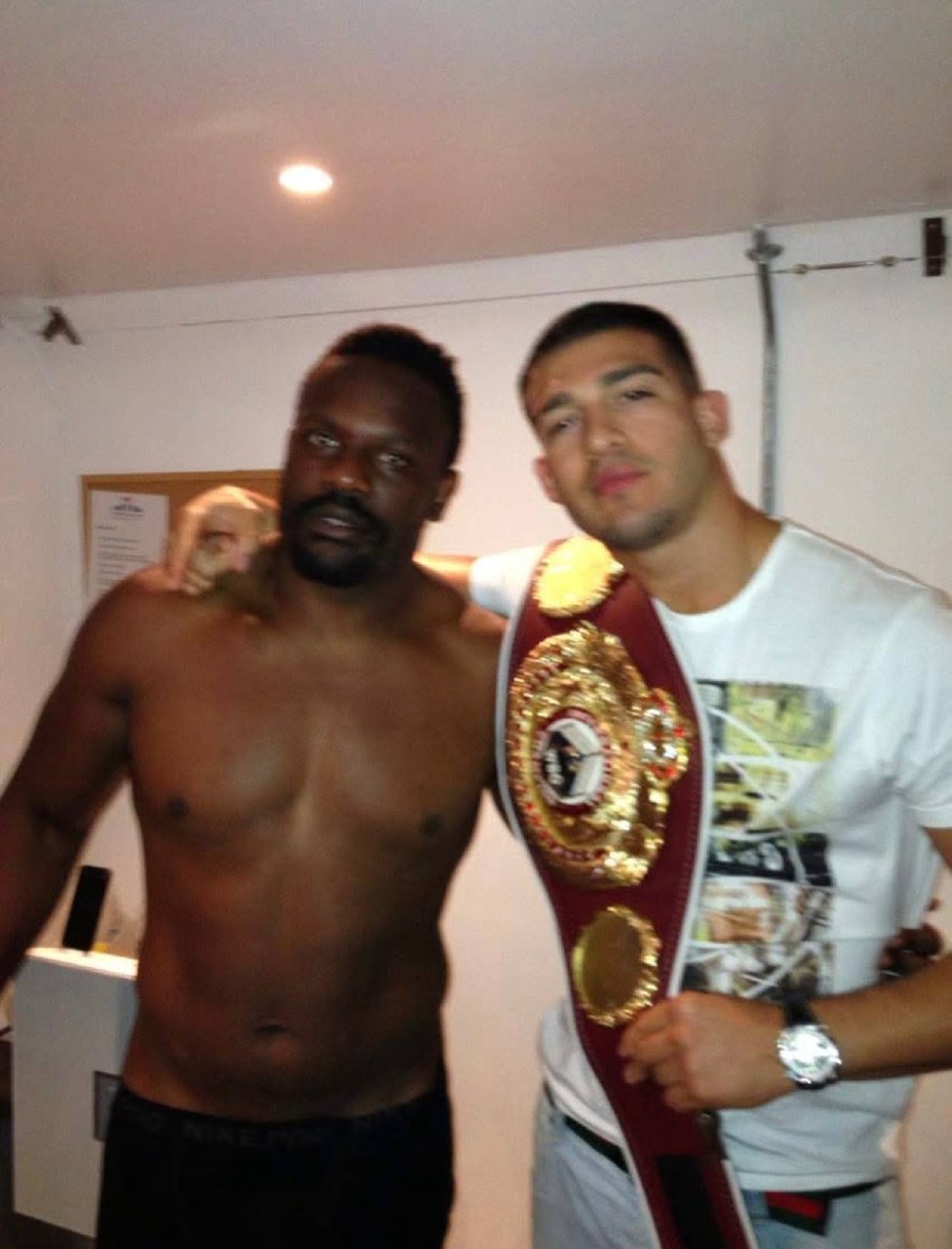 Simon Johnson with Derek Chisora