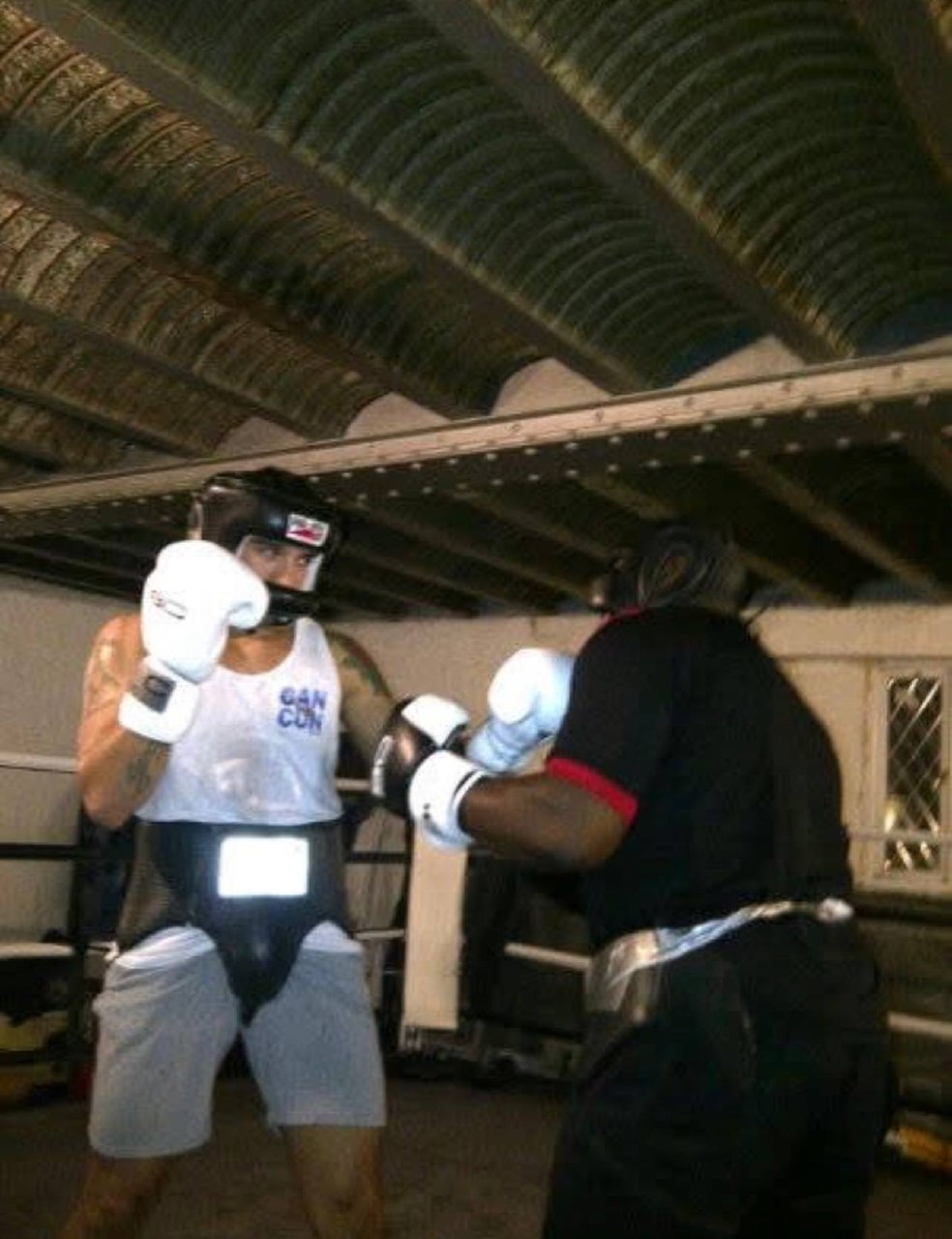 Simon Johnson sparring in a boxing environment